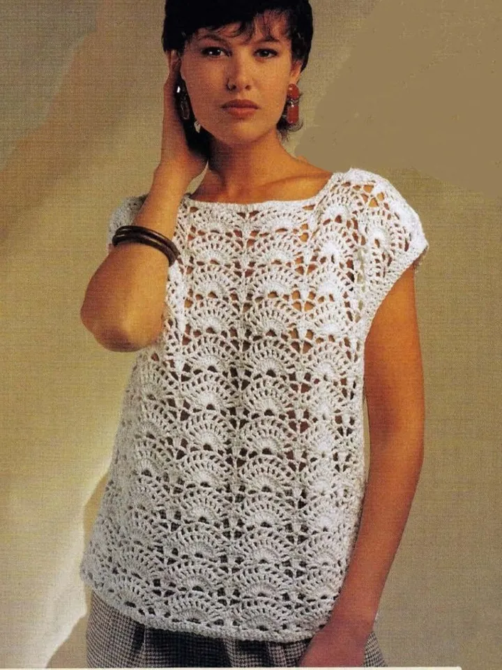 Crochet pattern top women, lace top pattern PDF, crochet sweater, summer sweater women pdf