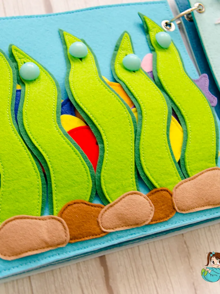 Quiet book page, Under the sea, Seaweed, Pattern and Tutorial, SVG files