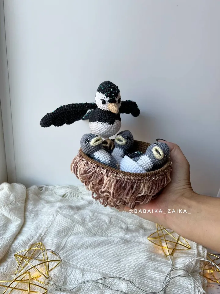 PDF Crochet Swaalow's nest Pattern, Amigurumi Bird, Amigurumi decor, Amigurumi nest, Amigurumi House Pattern, Crochet swallow pattern