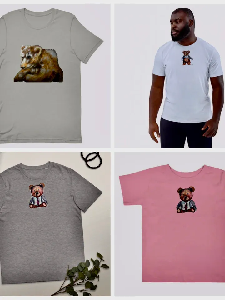 Bear with a pint Unisex t-shirt,bear with beer t shirt from my original watercolour painting,humorous t shirts,designer animals shirts