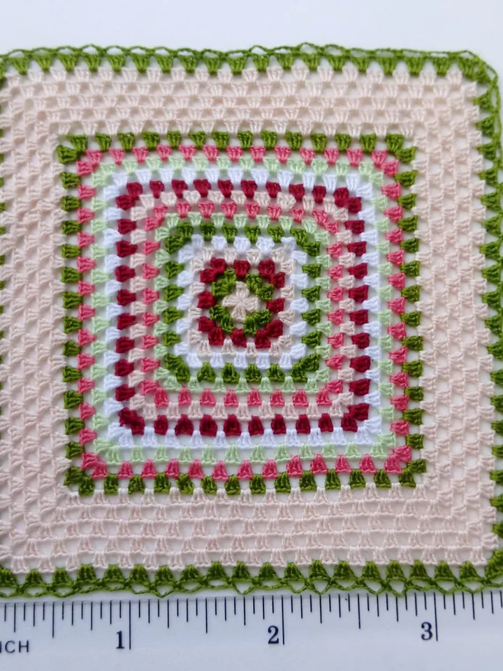 Miniature Square Blanket with Green Stripes