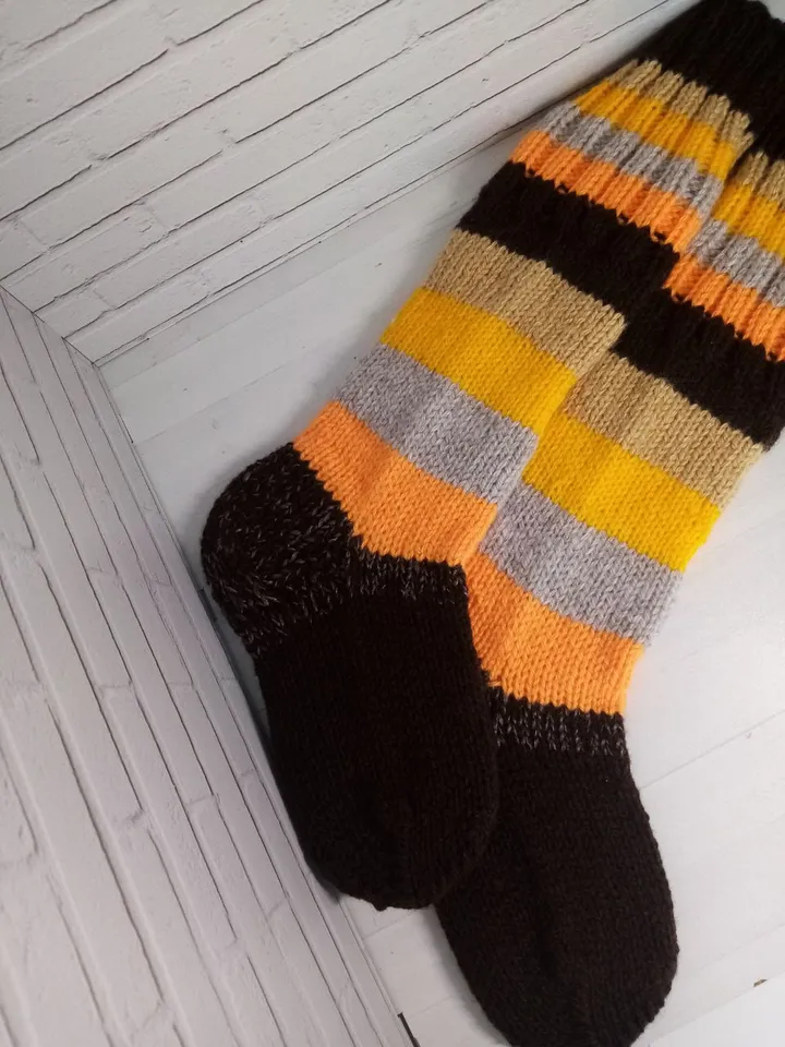 Warming Knee Socks Knitted Handmade