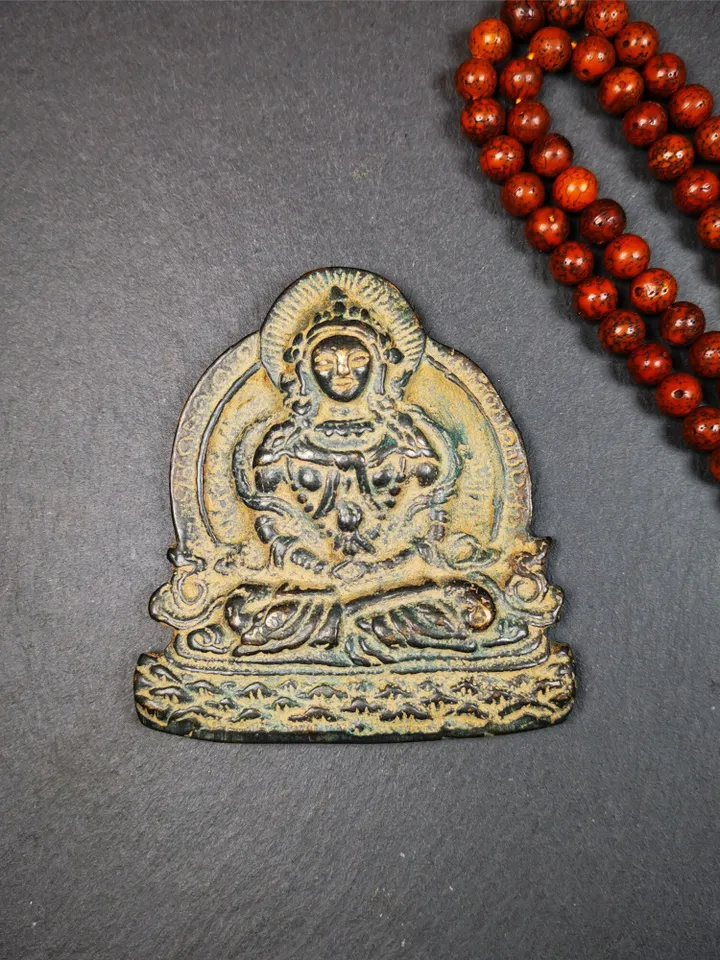 Gandhanra Handmade Tibetan Buddhist Statue,Amitayus Statue, Buddha Of Infinite Life,40 Years Old
