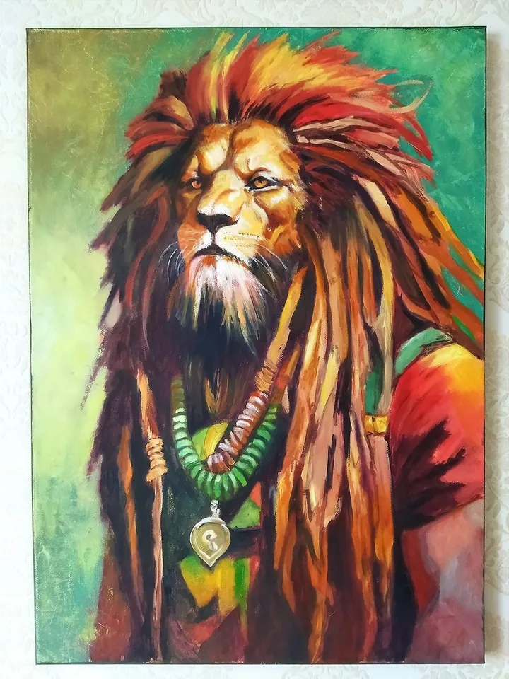 Original oil painting on canvas Reggie the Lion