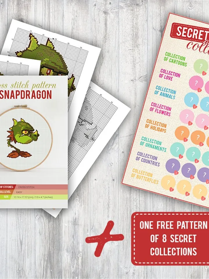 Cross stitch pattern Snapdragon Cross stitch pattern Plants vs Zombies PDF Format Instant Download Home decor Modern