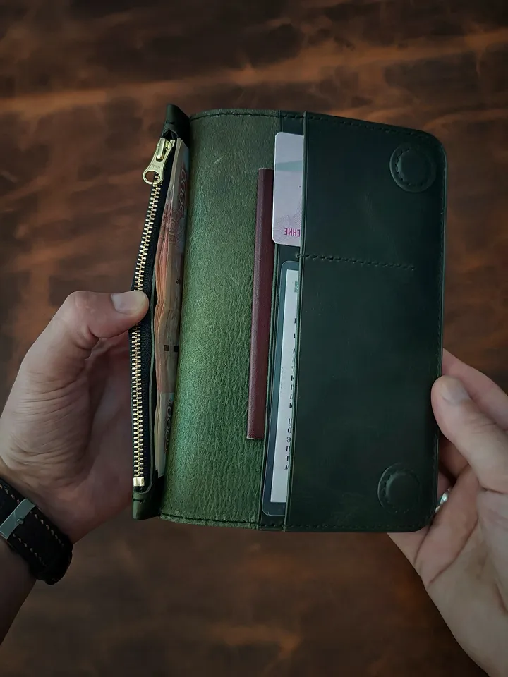 Long Wallet Pattern - Leather Wallet Pattern with Magnetic Snaps - Download PDF.