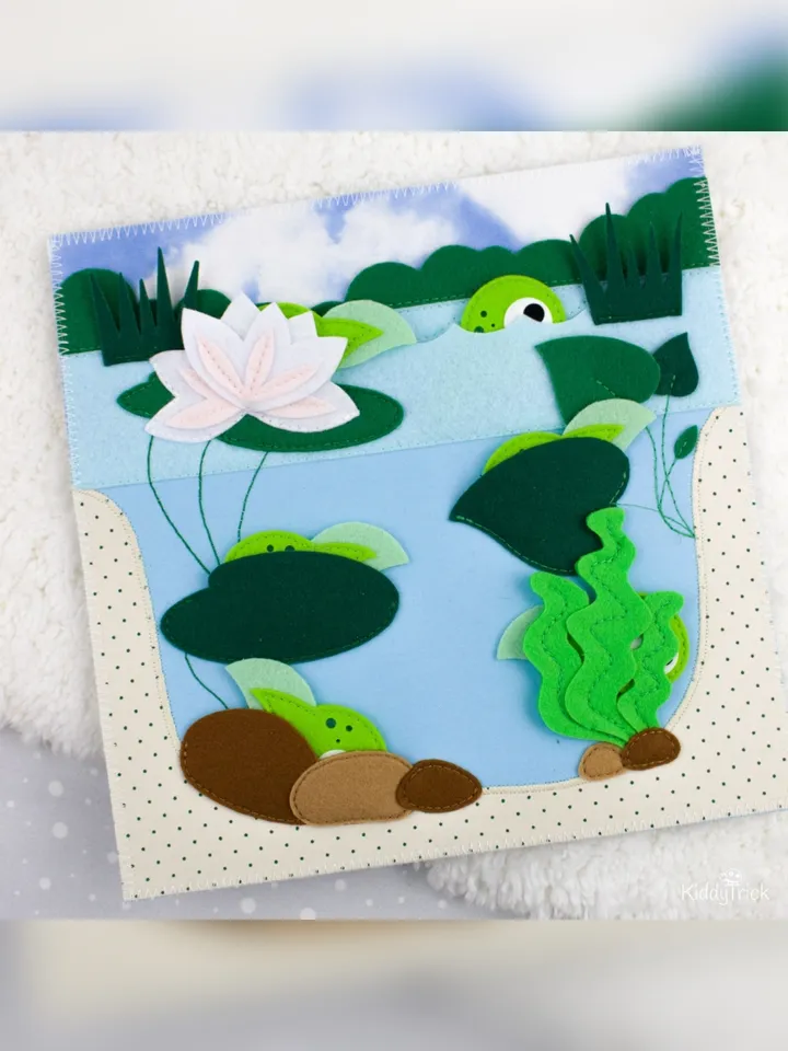 Pond with Tadpoles - Felt Busy Book Page - Sewing Pattern