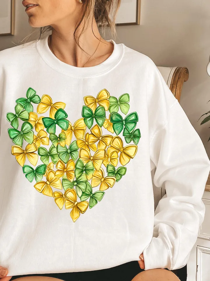 Coquette Patrick’s Heart Bow png, 4 leaf clover png, St Patrick's Day png, Irish png, Shamrock png designs, Coquette st patrick Png, Lucky
