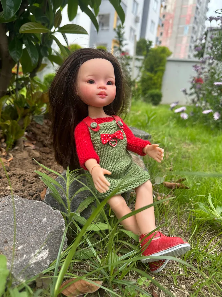 Paola Reina Doll 3 ITEMS Set: Exclusive Handmade Outfit - Sundress, Sweater, Shoes