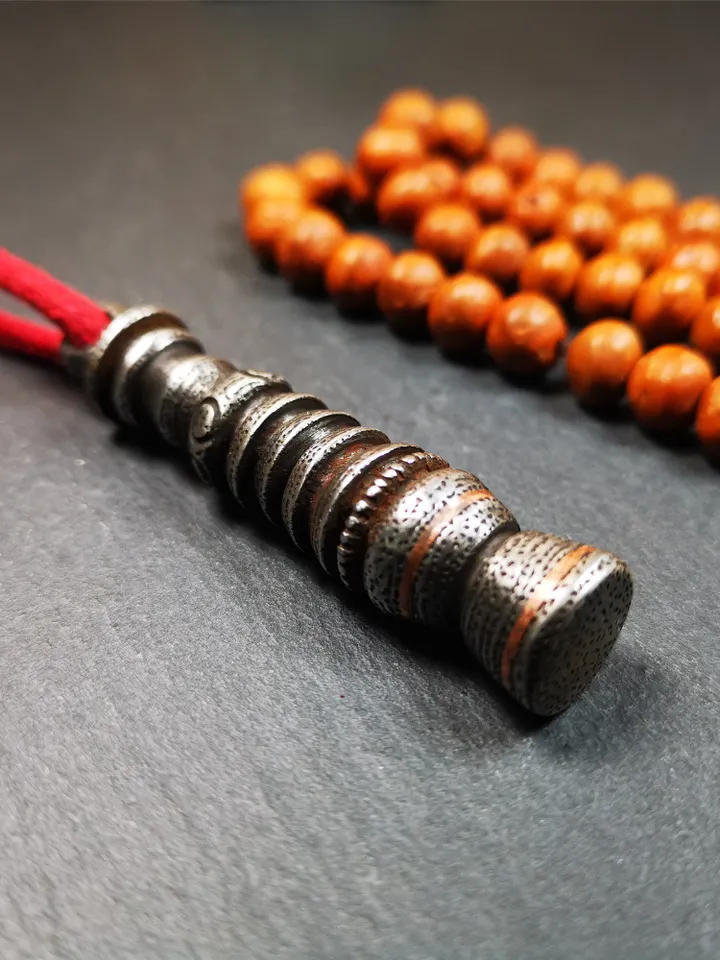 Gandhanra Handmade Tibetan Buddhist Ritual,Stupa,Pagoda,Buddhist Tower Amulet Pendant,Made of Cold Iron