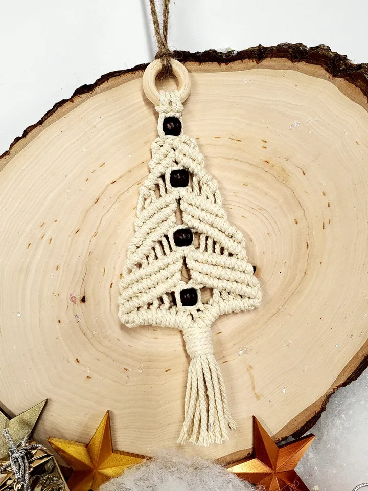 Macrame Tree Ornament Macrame Christmas Tree Macrame Christmas Ornaments Unbreakable Ornaments Holiday Car Charm Boho Tree Ornaments