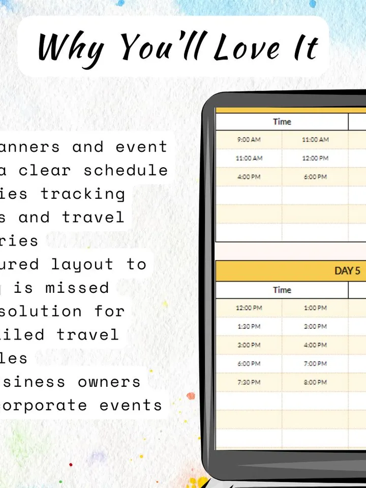 Itinerary Template | Editable Google Sheets, Digital Download, Easy-to-Use Travel Planner for Vacation, Business Trips & Event Planners