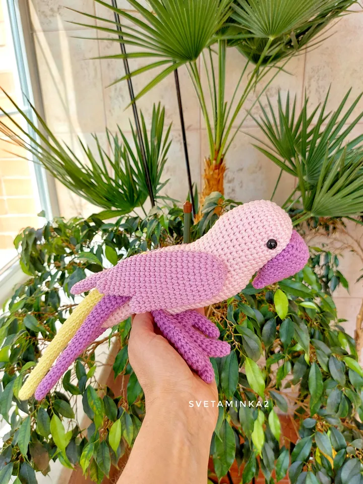 Crochet Parrot Pattern Amigurumi Parakeet. Digital Download. PDF.