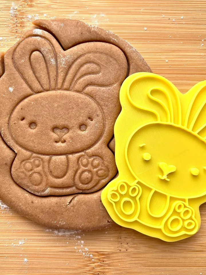 Bunny for Easter cookie cutter Custom stamp for cake topper gingerbread decor cutters sugar cookies polimer clay