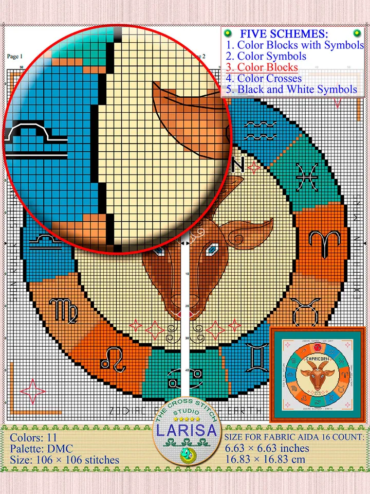 Capricorn Cross Stitch Pattern | Capricorn Zodiac Sign