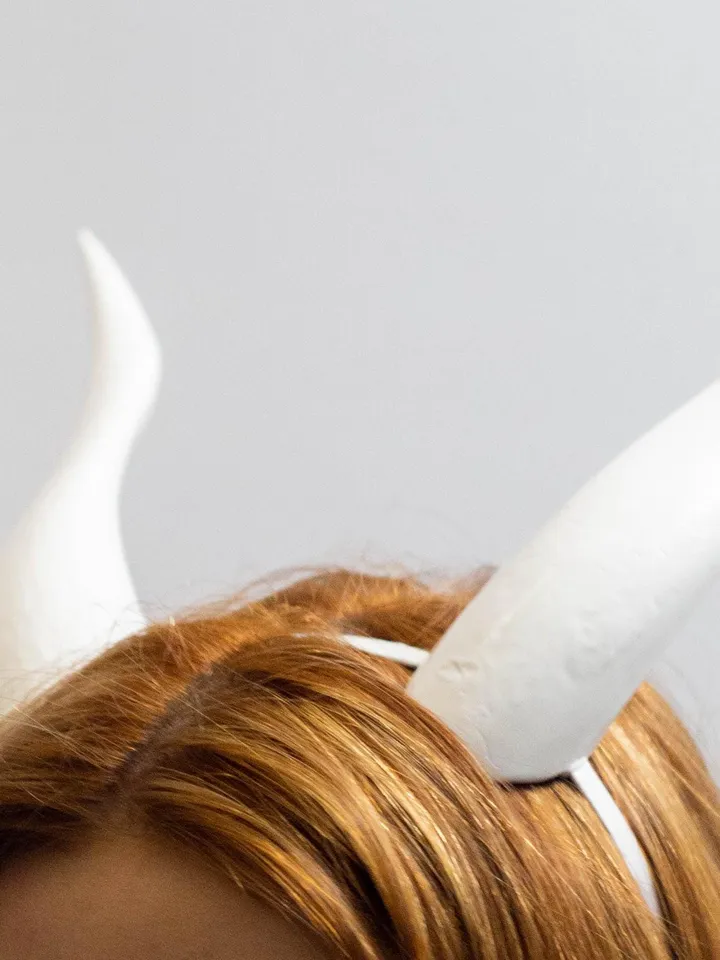 Demon Horns, White Devil Horns, Glow in the Dark Accessories, Horns Headband, Fantasy Cosplay Horns for Halloween