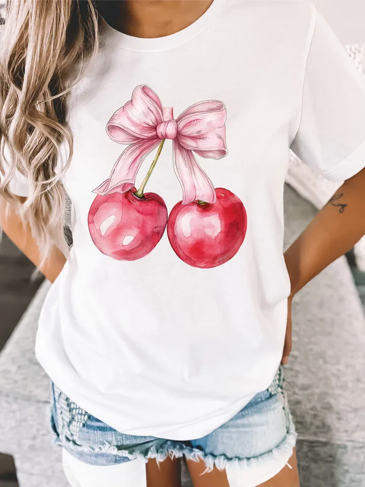 Cherry coquette bow png soft girl era aesthetic png Trendy Cherry png coquette shirt design retro mama png cherry bow png sublimation design