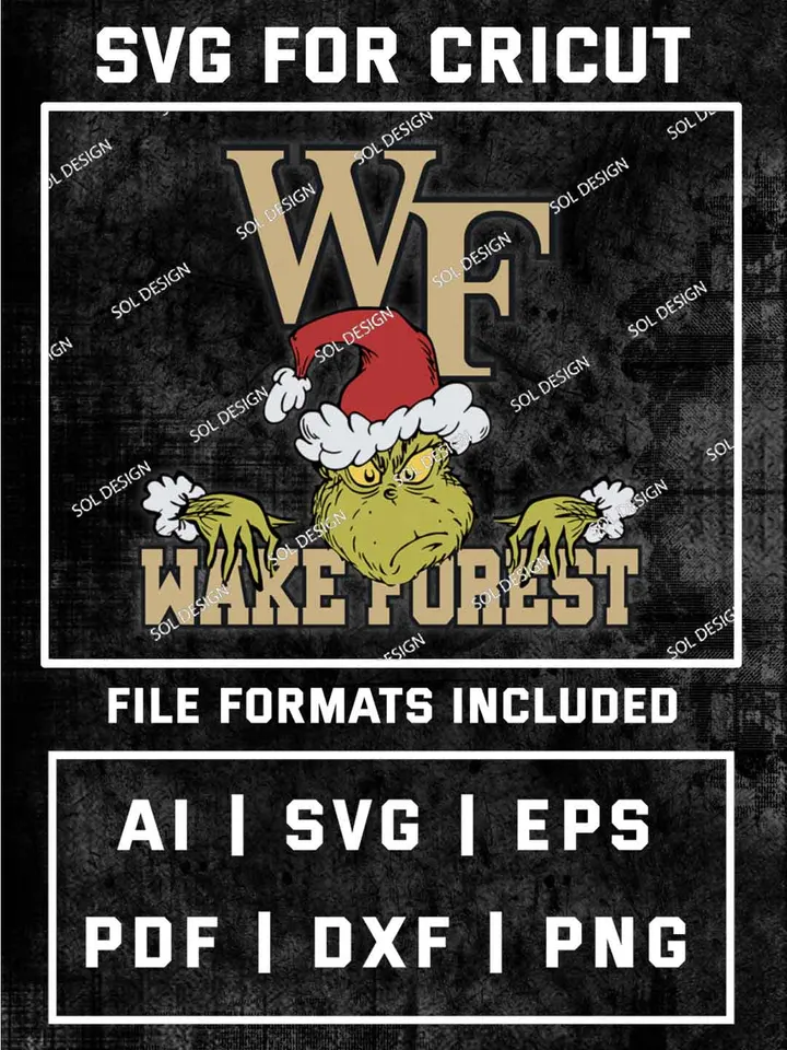 Grinch WF Demon Deacons SVG, NCAA College Team SVG Design, NCAA Wake Forest Demon Deacons SVG, NCAA Wake Forest Team Cricut, Christmas Svg, Grinch svg, Digital Download