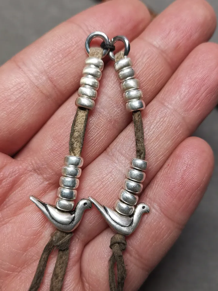 Gandhanra Handmade 5mm Silver Tibetan Buddhist Prayer Bead Counters for 8-15mm Mala,Lucky Birds Pendant