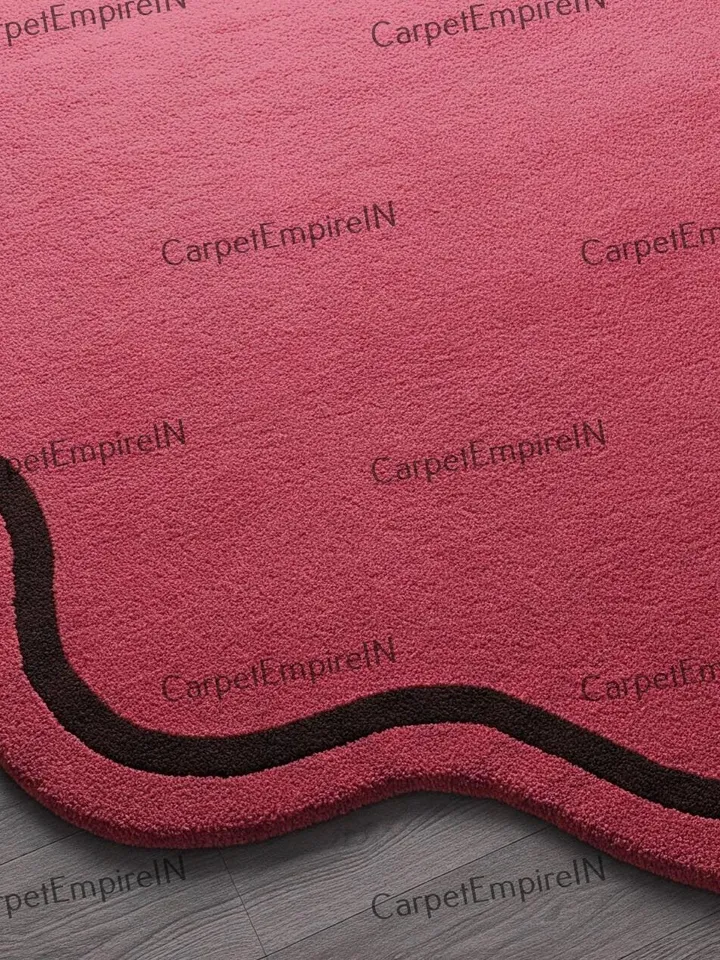 Abstract Pink & Black Organic Rug, Modern Asymmetrical Floor Rug, Unique Shape Rug, Bedroom rug, kids rug, 8x10,9x12,10x14,3x5,5x7,7x10,8x10