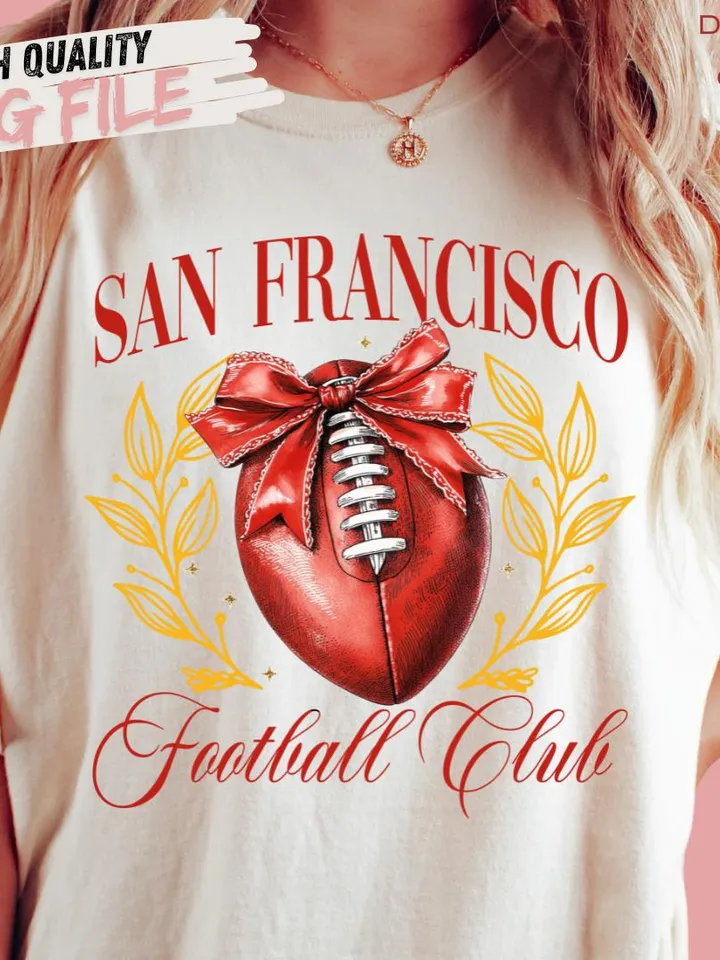 San Francisco Football Png, Coquette Football PNG, Football PNG, Football Team PNG, Football Sweatshirt, Football Red Team Football Club
