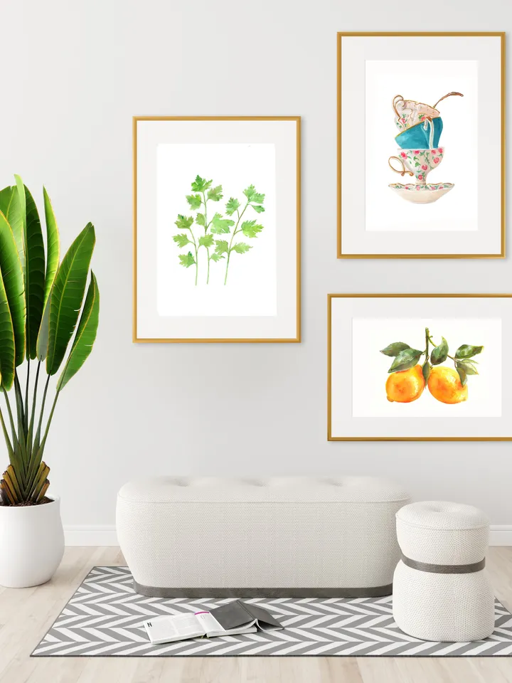 Lemon Watercolor Painting, Still Life Lemon, Yellow Art Print, Kitchen Wall Decor, Italian Kitchen Art, Country Kitchen, Farmhouse Art Print