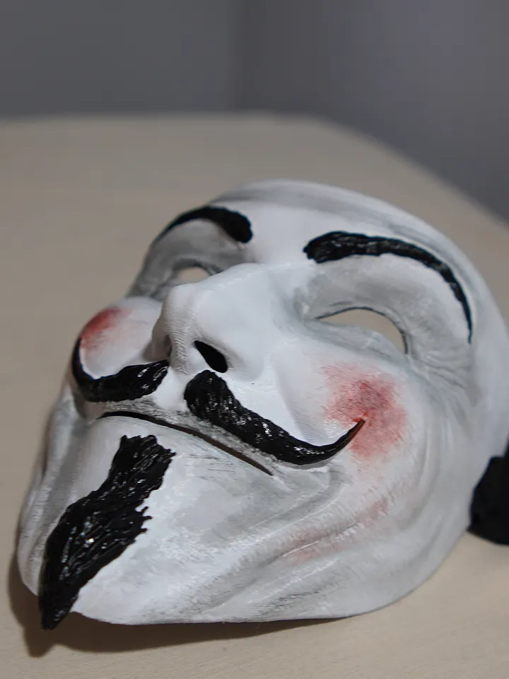 Guy Fawkes Mask Realistic with Blush Collectible White Vendetta Anonymous