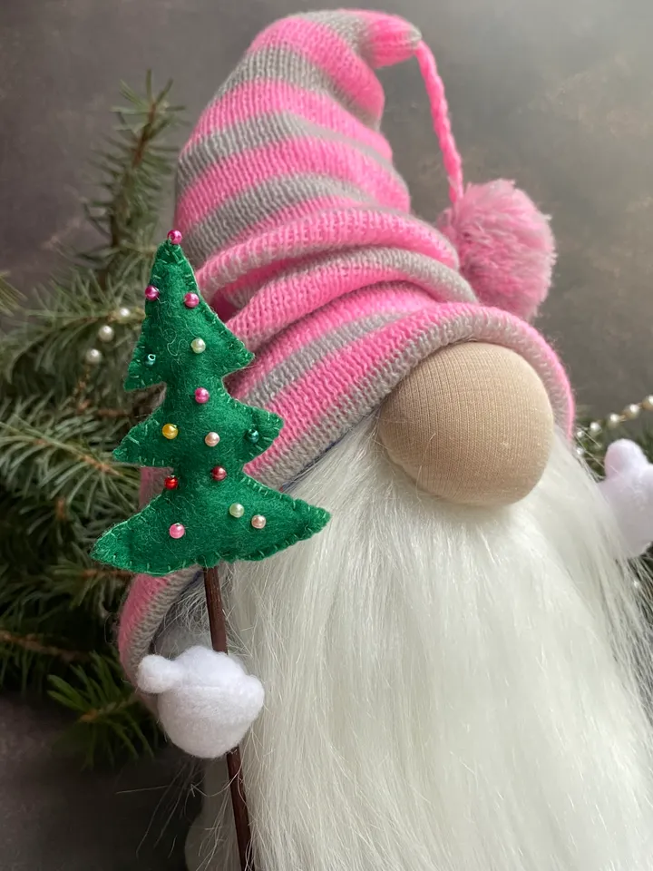 Cute pastel gnome . Christmas gnome decorations . Swedish gnome .