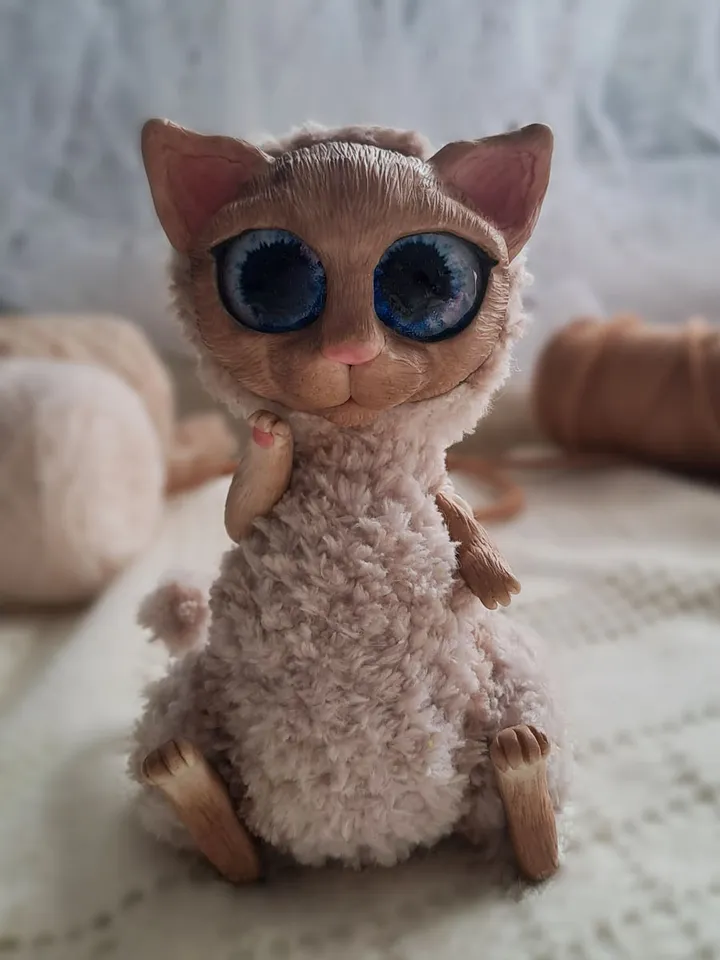 Cute cat doll, plush cat, little kitten, unique toy