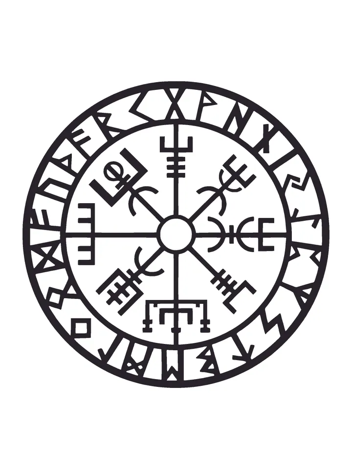 Vegvisir svg, Helm of Awe SVG, Viking Compass svg, Viking Symbol Vector, Viking Runes svg