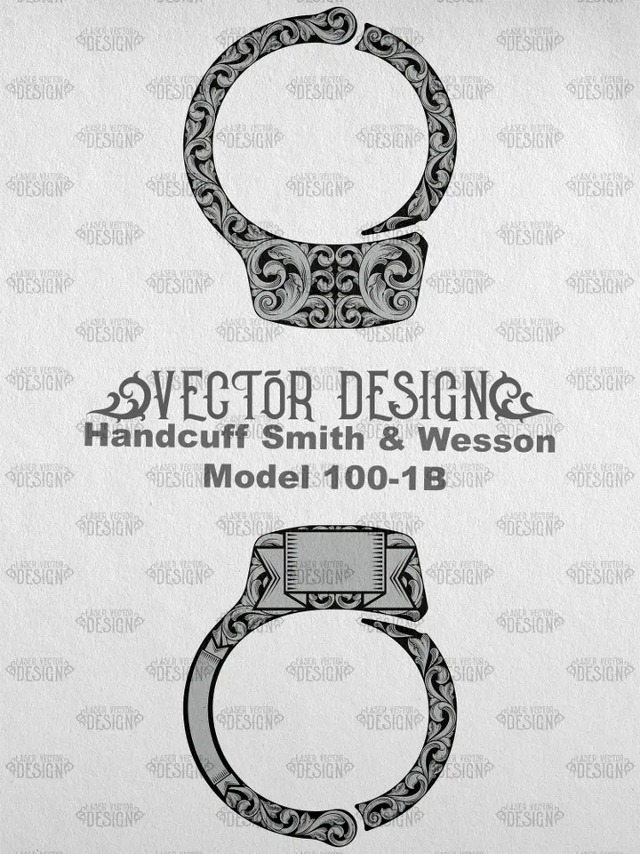 VECTOR DESIGN Handcuff Smith & Wesson Model 100-1B Scrollwork 3