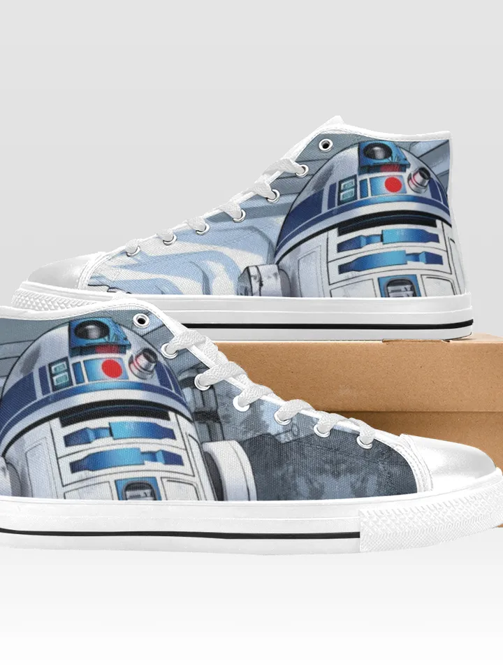 R2D2 Shoes, High-Top Sneakers, Handmade Footwear