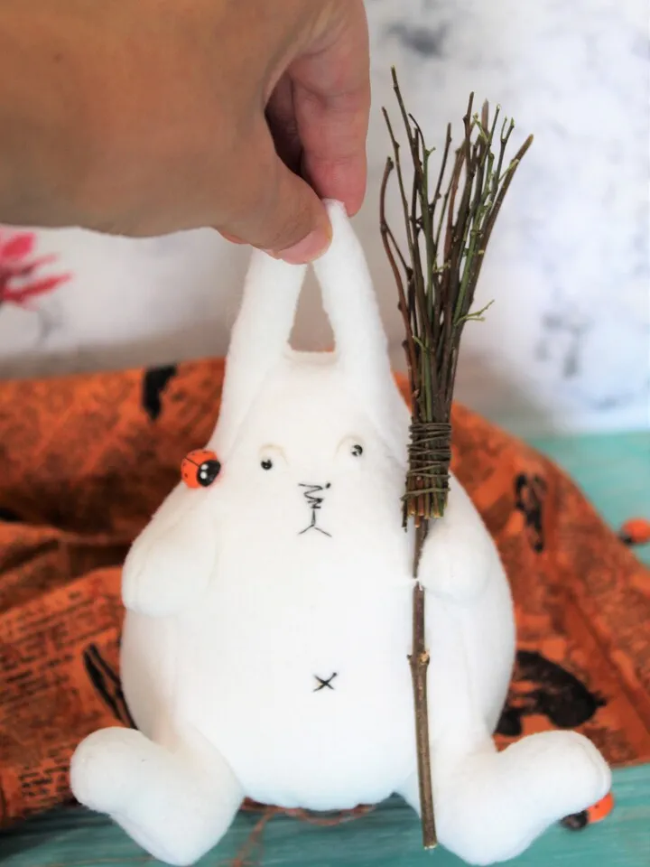 Crazy Bunny - Plush soft bunny toy, Halloween decor, funny gift for friend