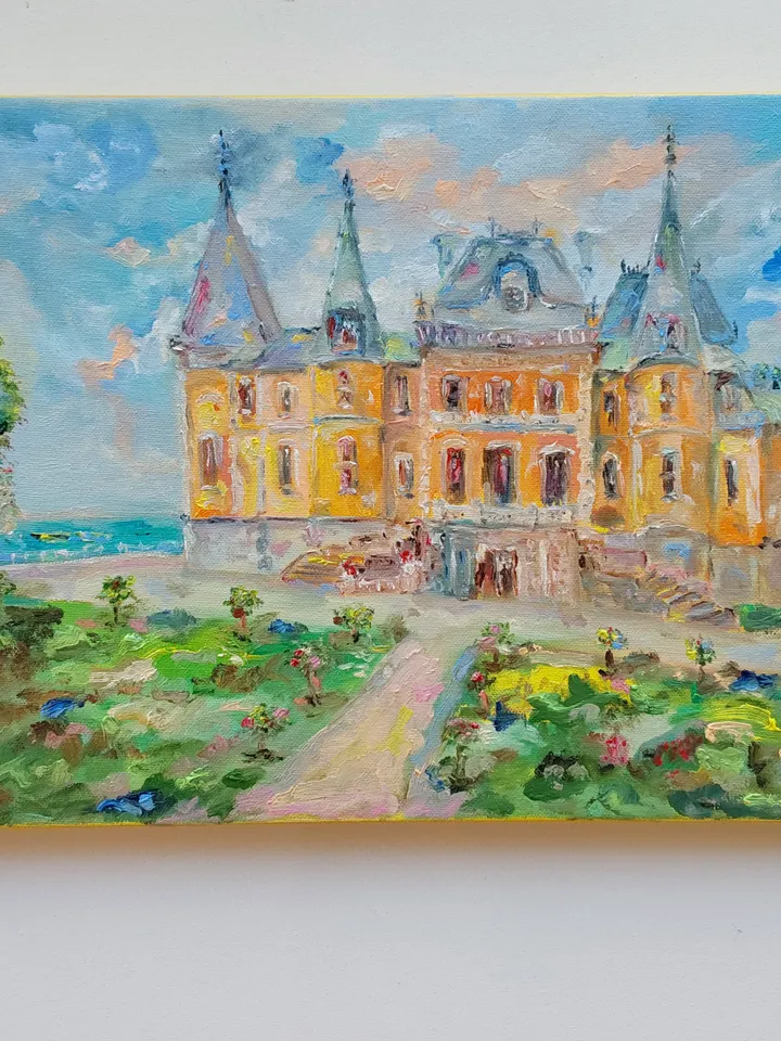 Oil painting on canvas "Massandra Palace" 40x30cm (16x12 inch)