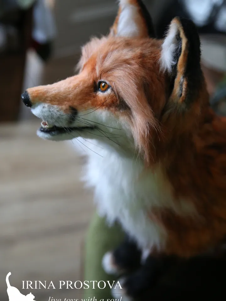 Fox Alice realistic plush toy.