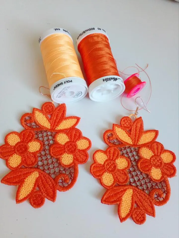 Lage Free Standing Lace Earrings machine embroidery design FSL pattern digital embroidery design jewerly embroidery motif
