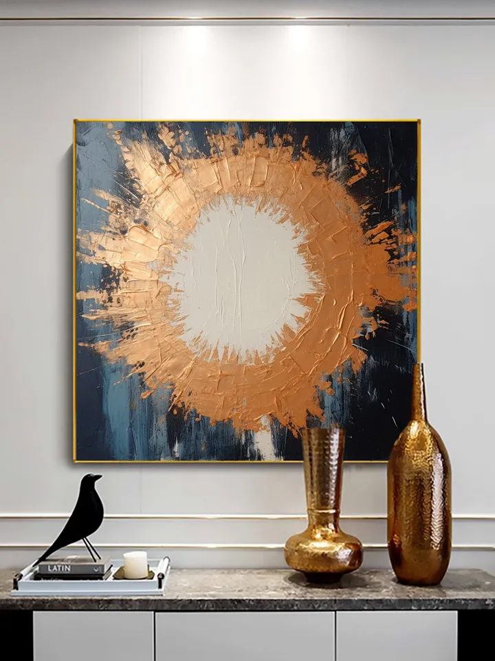 Original Gold Oil Painting On Canvans, Abstract Texture Acrylic Painting, Custom Painting, Large Wall Art Home Wall Decor Painting For Hotel