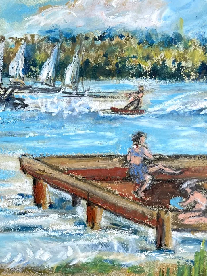 Painting “Waterfront with yachts”
Impressionism technique