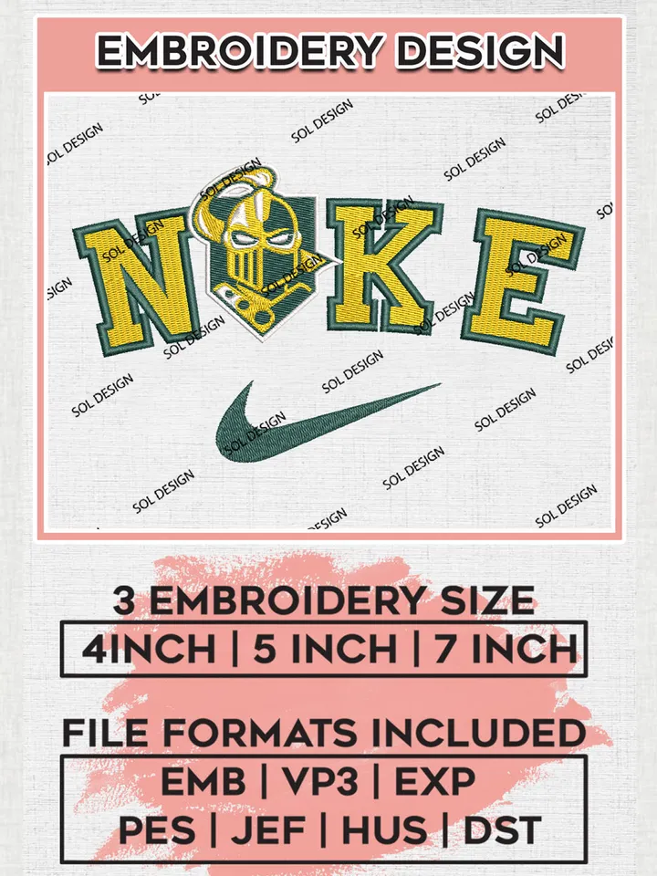 Ni.kee Clarkson Golden Knights College Football Team Logo Embroidery Design Files, NCAA Clarkson Golden Knights Machine Embroidery, NCAA Teams, 3 sizes, NCAA Machine embroidery designs, Digital Download