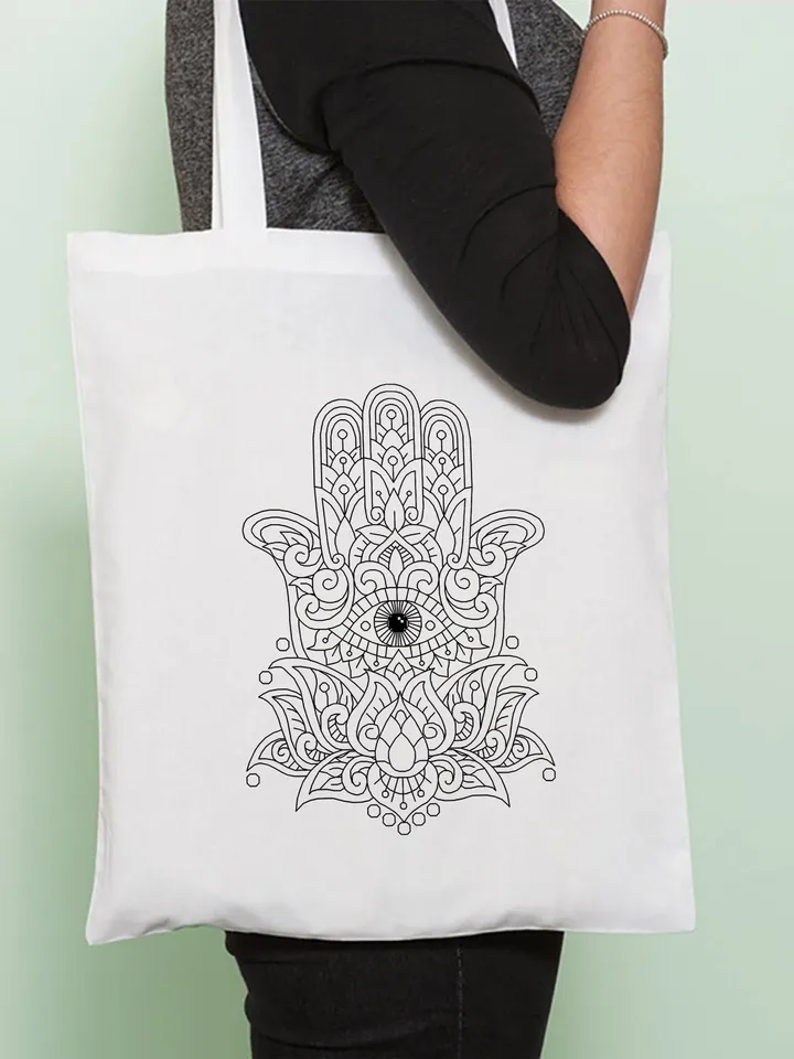 Hamsa hand with lotus flower blackwork pattern PDF Hand of fatima blackwork embroidery download PDF, Backstitch chart Hamsa charm #W27