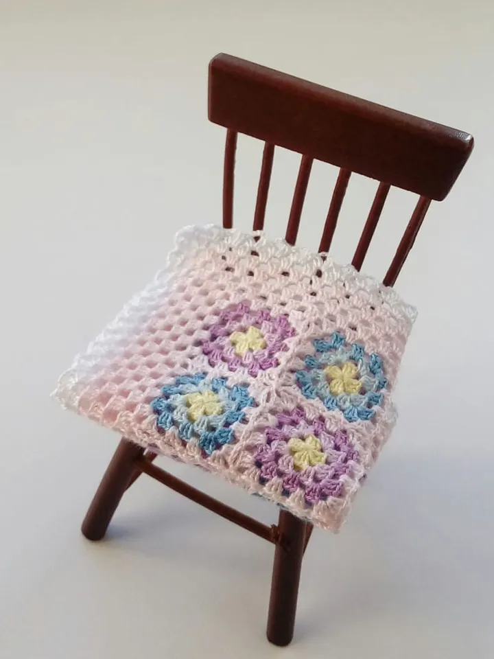 Miniature Blanket in Pink, Lilac and Blue
