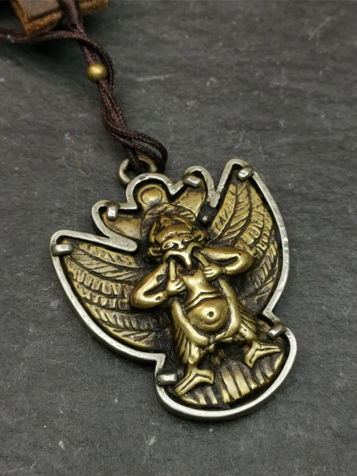 Gandhanra Handmade Tibetan Buddhist Amulet,Garuda of Pendant,Inlaid with Vajra,1.57&quot; × 1.22&quot;