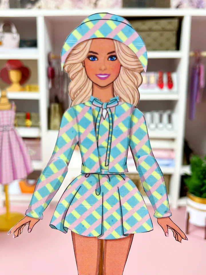Paper Barbie the movie wardrobe