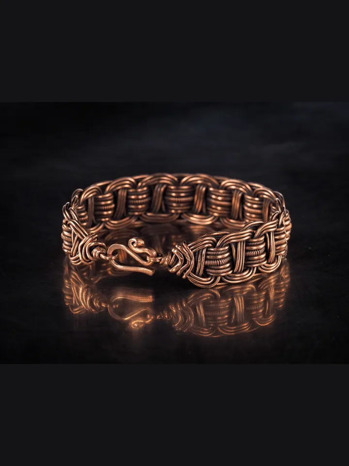 Wire wrapped copper bracelet for woman Antique style copper jewelry WireWrapArt