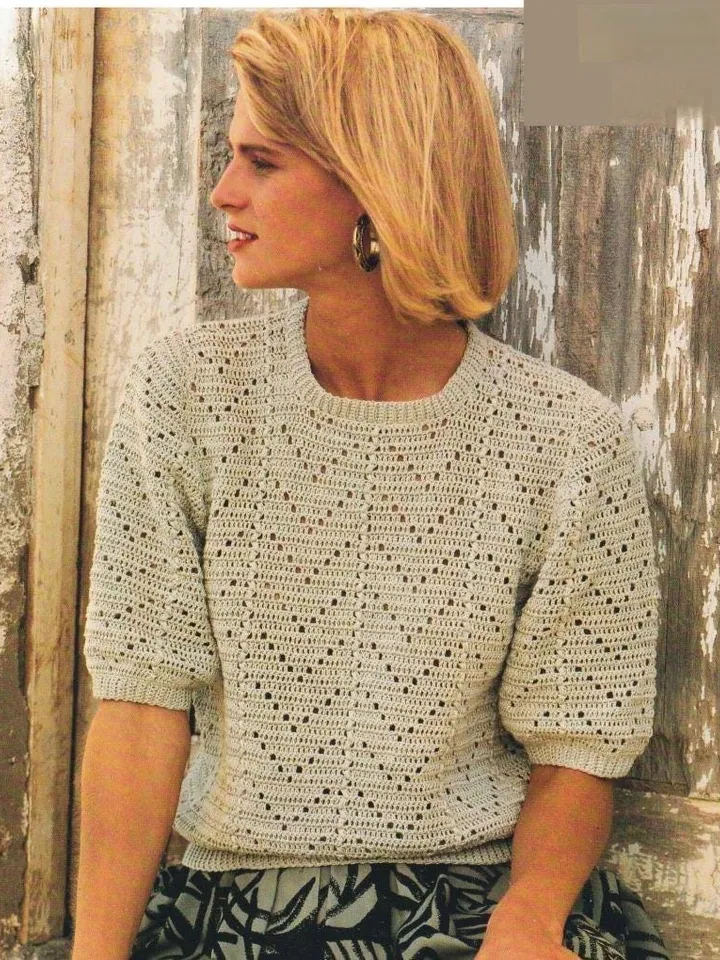 Top crochet pattern, shirt pattern, summer sweater pattern pdf instant download lace top pattern