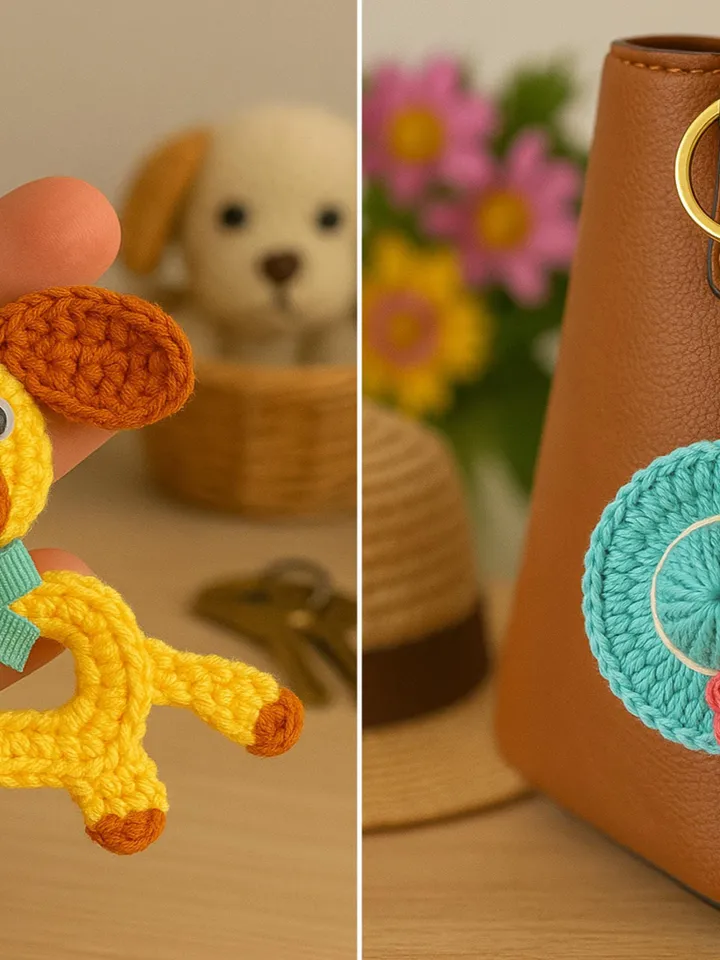 Crochet Keychain Pattern Bundle, 10 Cute Amigurumi Designs for Bag Charms & Gifts, Fun DIY Accessories Gift