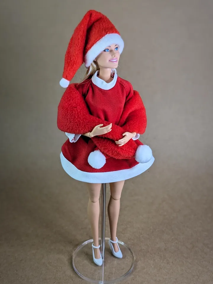 Mrs. Claus Santa Christmas costume for 1/6 scale fashion female dolls