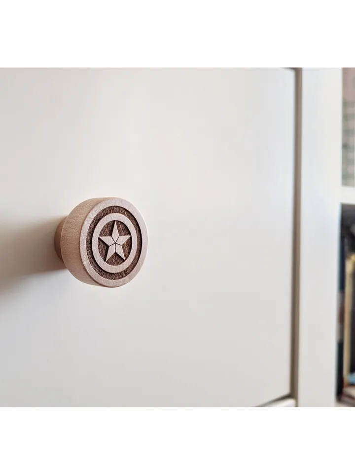 Wooden furniture knobs Marvel superhero Сhildren's room
