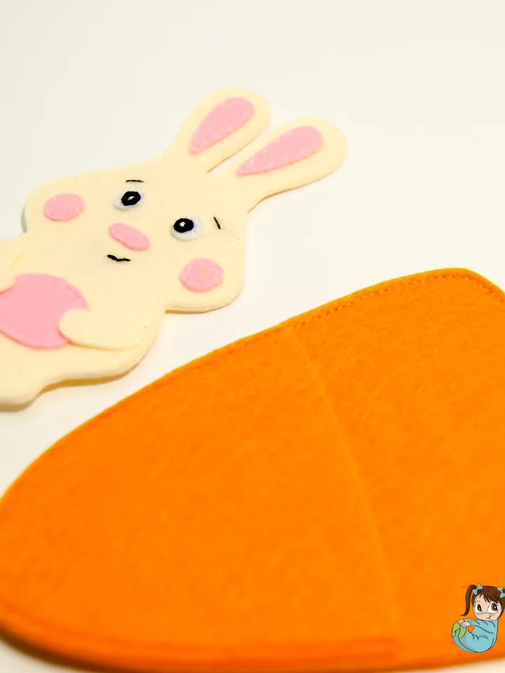 Bunny in the Carrot pocket house, PDF Pattern and Tutorial, SVG file
