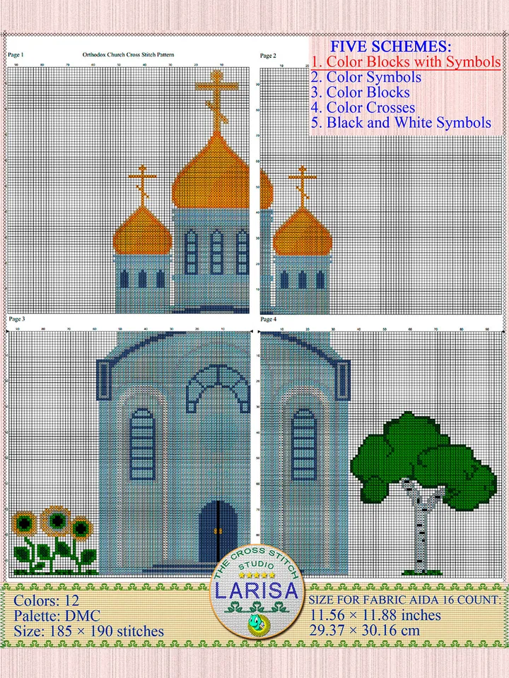 Orthodox Church Cross Stitch Pattern | Eastern Orthodox Church